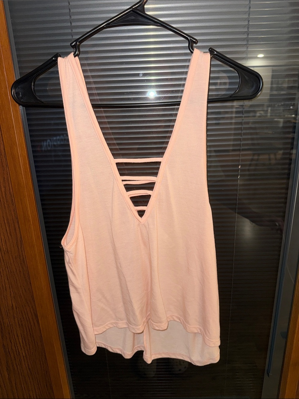 Aeropostale Peach Strappy V-Neck Tank Top